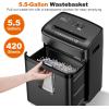 imageBonsaii 12 Sheet Paper Shredder for Home Office Heavy Duty Cross Cut Shredder with 55 Gal Pullout Bin Home Shredder for CDsCredit CardDocumentMail P4 Security Level12 Sheet 15 Mins