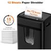 imageBonsaii 12 Sheet Paper Shredder for Home Office Heavy Duty Cross Cut Shredder with 55 Gal Pullout Bin Home Shredder for CDsCredit CardDocumentMail P4 Security Level12 Sheet 15 Mins
