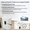 imageBonsaii 12Sheet Cross Cut Paper Shredder 55 Gal Home Office Heavy Duty Shredder for Paper Credit Card Mail Staples with Transparent Window High Security Level P4 C275A12 sheet WHT