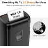 imageBonsaii 12Sheet Cross Cut Paper Shredder 55 Gal Home Office Heavy Duty Shredder for Paper Credit Card Mail Staples with Transparent Window High Security Level P4 C275A1 2 sheet 10Min CD