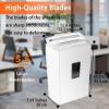 imageBonsaii 12Sheet Micro Cut Shredder P4 Security Level Shreds Paper CD Credit Card Mail Staple ampamp Clip  60 Min Continuous Use JamProof System 42 Gal Pullout BinCross cut  White