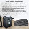 imageBonsaii 12Sheet Micro Cut Shredder P4 Security Level Shreds Paper CD Credit Card Mail Staple ampamp Clip  60 Min Continuous Use JamProof System 42 Gal Pullout BinCross cut  Black