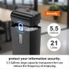 imageBonsaii 12Sheet Micro Cut Shredder P4 Security Level Shreds Paper CD Credit Card Mail Staple ampamp Clip  60 Min Continuous Use JamProof System 42 Gal Pullout BinCross cut  Black