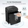 imageBonsaii 12Sheet Micro Cut Shredder P4 Security Level Shreds Paper CD Credit Card Mail Staple ampamp Clip  60 Min Continuous Use JamProof System 42 Gal Pullout BinMicro cut  Black
