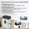 imageBonsaii 12Sheet Micro Cut Shredder P4 Security Level Shreds Paper CD Credit Card Mail Staple ampamp Clip  60 Min Continuous Use JamProof System 42 Gal Pullout BinCross cut  Black  White