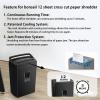 imageBonsaii 12Sheet Micro Cut Shredder P4 Security Level Shreds Paper CD Credit Card Mail Staple ampamp Clip  60 Min Continuous Use JamProof System 42 Gal Pullout BinCross cut  Black