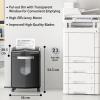imageBonsaii 12Sheet Micro Cut Shredder P4 Security Level Shreds Paper CD Credit Card Mail Staple ampamp Clip  60 Min Continuous Use JamProof System 42 Gal Pullout BinCross cut  Black