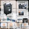 imageBonsaii 12Sheet Micro Cut Shredder P4 Security Level Shreds Paper CD Credit Card Mail Staple ampamp Clip  60 Min Continuous Use JamProof System 42 Gal Pullout BinCross cut  Black