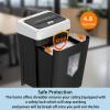 imageBonsaii 12Sheet Micro Cut Shredder P4 Security Level Shreds Paper CD Credit Card Mail Staple ampamp Clip  60 Min Continuous Use JamProof System 42 Gal Pullout BinCross cut  Black