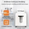imageBonsaii 12Sheet Micro Cut Shredders for Home Office 60 Minute P4 Security Level Paper Shredder for CD Credit Card Mails Staple Clip with JamProof System ampamp 42 Gal Pullout Bin C266B12 Sheet60Mins White