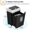 imageBonsaii 15Sheet Office Paper Shredder 40 Mins Heavy Duty Shredder for Home Office Crosscut Shreder with AntiJam System ampamp P4 High Security Supports CDCredit CardsStaple5 Gal Pullout Bin C169B1 5 Sheet40 mins