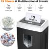 imageBonsaii 15Sheet Office Paper Shredder 40 Mins Heavy Duty Shredder for Home Office Crosscut Shreder with AntiJam System ampamp P4 High Security Supports CDCredit CardsStaple5 Gal Pullout Bin C169B1 5 Sheet40 mins