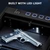 imageBonsaii Gun Safe for Handgun 3 Ways Quick Access Biometric Gun Safe for Pistols Fingerprint Pistol Safe with TypeC Port Small Handgun Safe Lock Box with Light for Nightstand Bedside Car HomeLarge