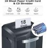 imageBonsaii Paper Shredder 18Sheet 60Minutes Shredder for Office Heavy Duty CrossCut Shredder with 6 Gallon Pullout Basket 4 CastersC149C1 8 Sheet Cross Cut