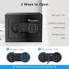 imageBonsaii Safe Box with Electronic Keypad Steel Security Lock Box with Key 023 Cubic Feet 906quot W x 669quot D x 669quot H Small Hidden Safe for Cash JewelryElectronic Lock