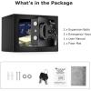 imageBonsaii Safe Box with Electronic Keypad Steel Security Lock Box with Key 023 Cubic Feet 906quot W x 669quot D x 669quot H Small Hidden Safe for Cash JewelryElectronic Lock
