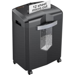imageBonsaii 12Sheet Micro Cut Shredders for Home Office 60 Minute P4 Security Level Paper Shredder for CD Credit Card Mails Staple Clip with JamProof System ampamp 42 Gal Pullout Bin C266B12 Sheet6 0Mins