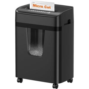 imageBonsaii 12Sheet MicroCut Paper Shredders for Home Office Heavy Duty Document Shredder with 55 Gallon Pullout Bin for CDCredit CardStaple 30 Mins Continuous Run Time P4 High Security C282B