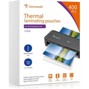 imageBonsaii Laminating Sheets 200 PCS 3mil Thermal Laminating Pouches 9 x 115 inches Letter Size Clear and Durable Suitable for Multiple Fields of UseLP200400
