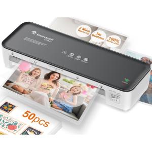 imageBonsaii Laminator 9 Inch 4 in1 Thermal Laminator Machine Never Jam Technology with 40 Laminting Sheets Paper Cutter Corner Rounder for Home Office School BusinessGrey  50 Pouches