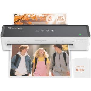 imageBonsaii Laminator Machine with 5 Laminating Sheets 9 Inch Thermal Laminating Machine for DocPostersPhotos Compact Laminator for Home Office School L421Grey9 Inch  5 pouches