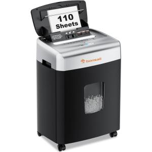 imageBonsaii Paper Shredder for Office 110Sheet Autofeed Heavy Duty Shredder for Home Office Use 30 MinutesMicro CutP4 High Security Level6 Gallon Large Bin110Sheet Autofeed