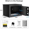 imageBonsaii Safe with Electronic Keypad Steel Security Lock Box with Key 023 Cubic Feet 906quot W x 669quot D x 669quot H Small Hidden Safe for Cash JewelryElectronic Lock with Batteries