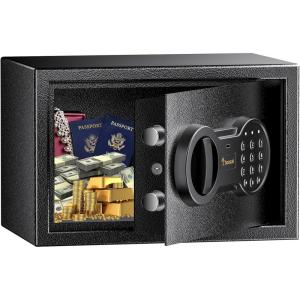 imageBonsaii Safe Box for Home With Electronic Digital Keypad  026 Cubic Feet Small Hidden Safe Steel Construction for Hotel Office Business  673quot x 1024quot x 673quot026 cuft