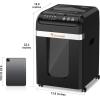 imageBonsaii 200Sheet Auto Feed Paper Shredder 60Min Nonstop Heavy Duty Shredders for Office 81Gal Bin P4 High Security Micro Cut Large Commercial Paper Shredder for Business C283ABlack