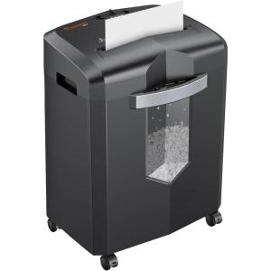 imageBonsaii 12 Sheet Micro Cut Paper Shredder  60Minute Continuous Run Time  Home Office Heavy Duty Shredder for CD Credit Card Mails Staple Clip JamProof System  42 Gal Pullout BinBlack