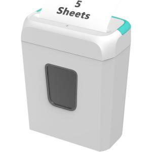 imageBonsaii 5Sheet Crosscut Shredder Perfect for Home or Office Use Shreds Paper Credit Cards Staples amp Clips 34Gallon Bin WhiteBlueWhite and Blue