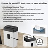 image:imageBonsaii 12Sheet Cross Cut Paper Shredder 55 Gal Home Office Heavy Duty Shredder for Paper Credit Card Mail Staples with Transparent Window High Security Level P4White Black