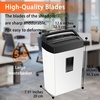 image:imageBonsaii 12Sheet Cross Cut Paper Shredder 55 Gal Home Office Heavy Duty Shredder for Paper Credit Card Mail Staples with Transparent Window High Security Level P4White Black