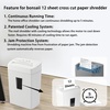 image:imageBonsaii 12Sheet Cross Cut Paper Shredder 55 Gal Home Office Heavy Duty Shredder for Paper Credit Card Mail Staples with Transparent Window High Security Level P4White