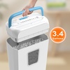 image:imageBonsaii Paper Shredder for Home Use 34 Gal Wastebasket 6 Sheet Crosscut Paper Credit Cards Staples and Clips Shredder for Home Office Use Portable Handle DesignWhite Blue