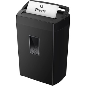 image:imageBonsaii 12Sheet MicroCut Paper Shredder 55Min Continuous Run Shreds CDsCredit CardsStaples 42Gal PullOut Bin wClear Window 360 Casters  BlackBlack